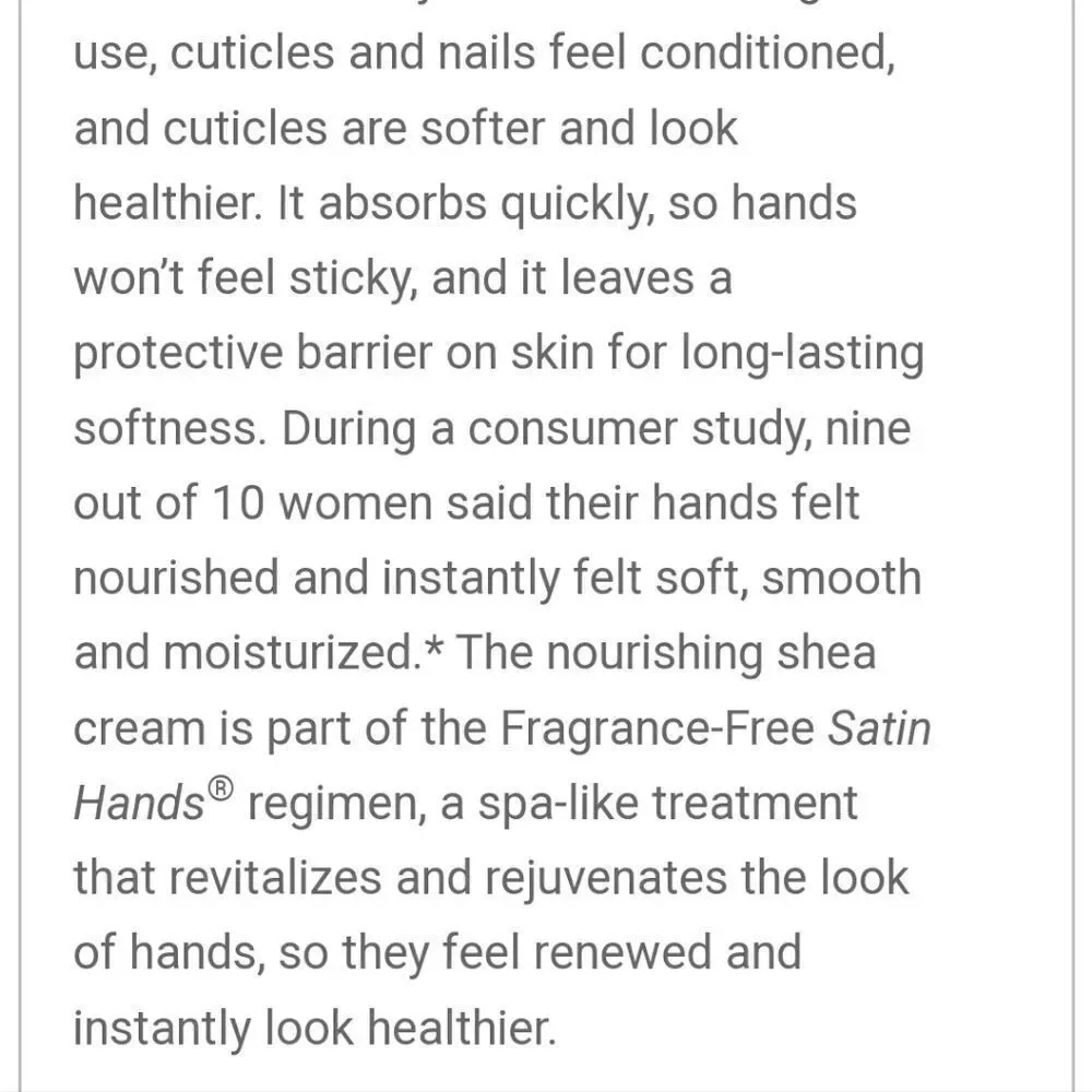 **HOST PICK** MARY KAY FRAGRANCE-FREE SATIN HANDS NOURISHING SHEA CREAM